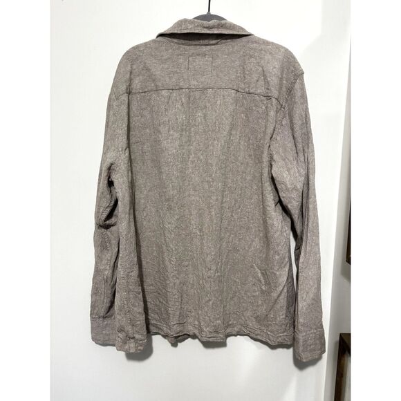 Rails Linen Cotton Button Down Shirt Jacket XL Neutral Shacket Minimalist Chic - Picture 3 of 8